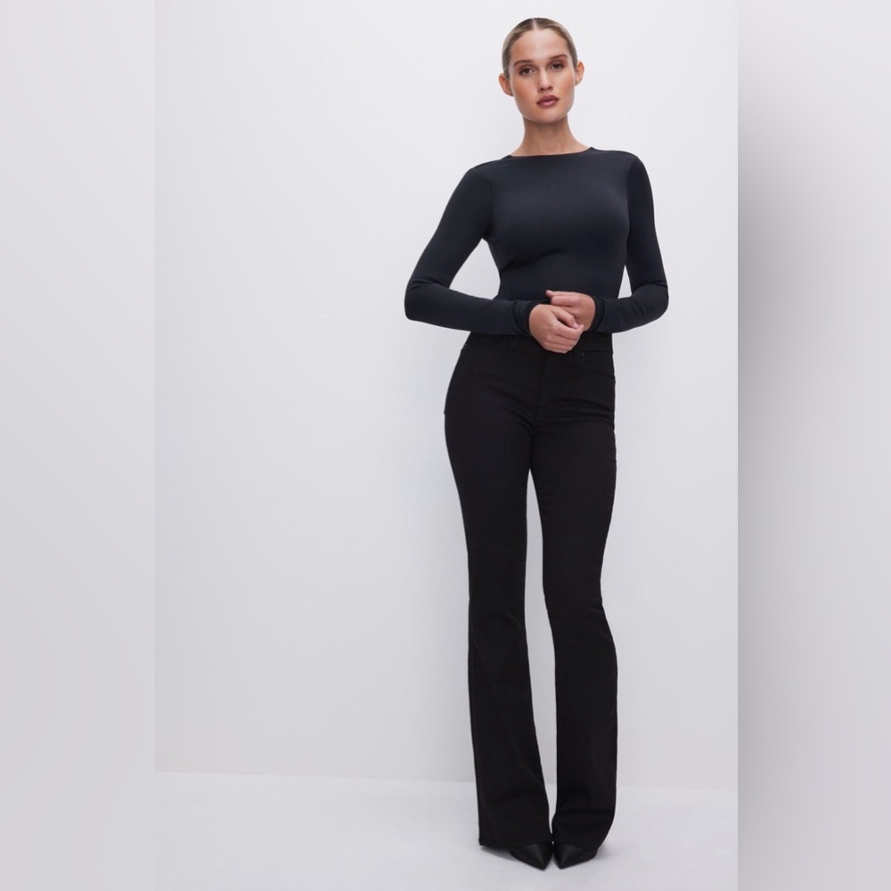 Good American Black Slim Bootcut Jeans